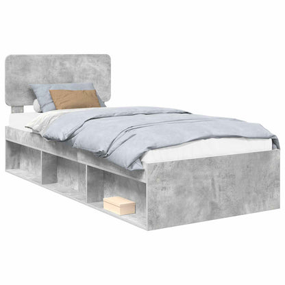 Struttura del letto Grigio ConcretÃ¨ 75 x 190 cm Pino massello