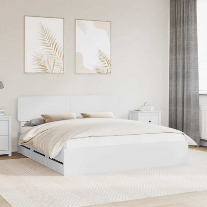 Struttura del letto Bianco 200 x 200 cm Legno Ingegnerizzato
