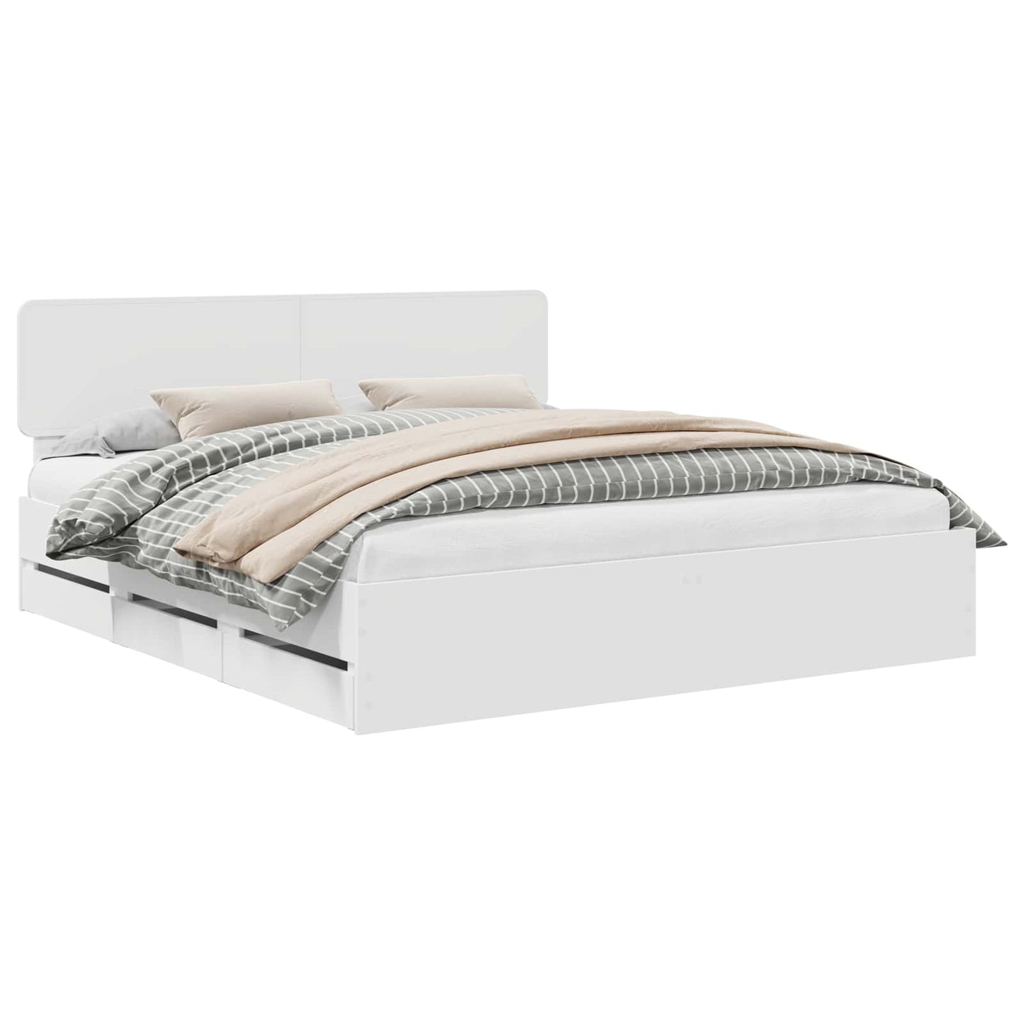 Struttura del letto Bianco 200 x 200 cm Legno Ingegnerizzato