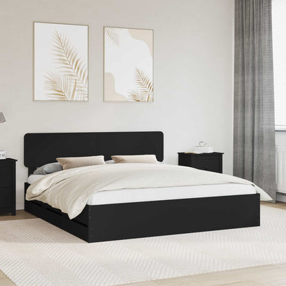 Struttura del letto Nero 200 x 200 cm Legno Ingegnerizzato
