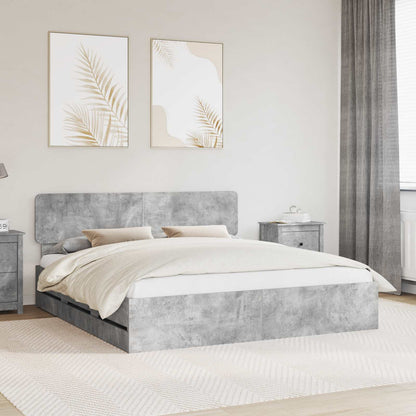 Struttura del letto con testiera Grigio cemento 180 x 200 cm