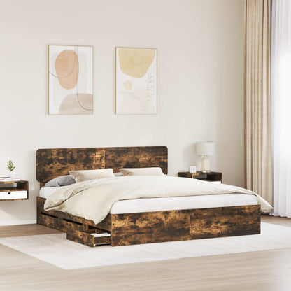 Struttura del letto Quercia Affumicata 180 x 200 cm