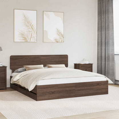 Struttura del letto con testiera Quercia marrone 180 x 200 cm