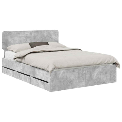 Struttura del letto con testiera Grigio cemento 160 x 200 cm