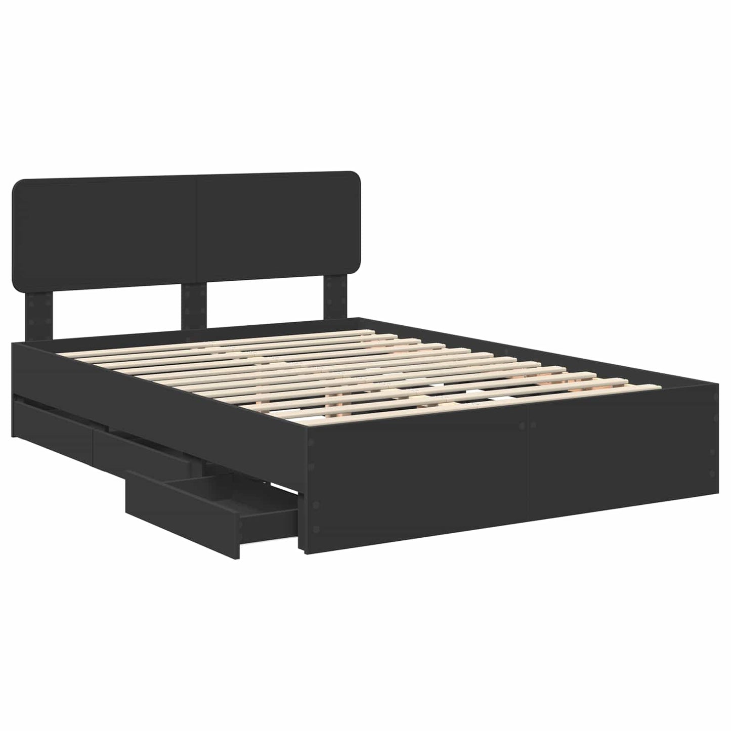 Struttura del letto Nero 150 x 200 cm Legno Ingegnerizzato