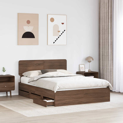 Struttura del letto con testiera Quercia marrone 140 x 190 cm