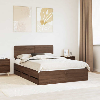 Struttura del letto con testiera Quercia marrone 140 x 200 cm