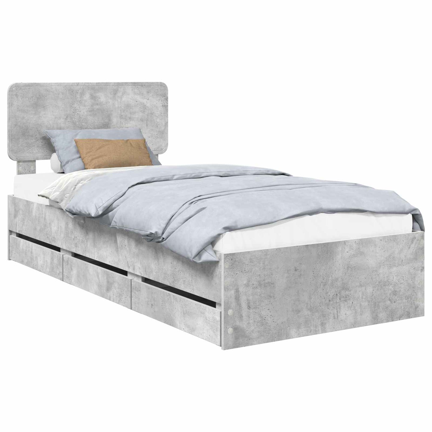 Struttura del letto con testiera Grigio cemento 100 x 200 cm