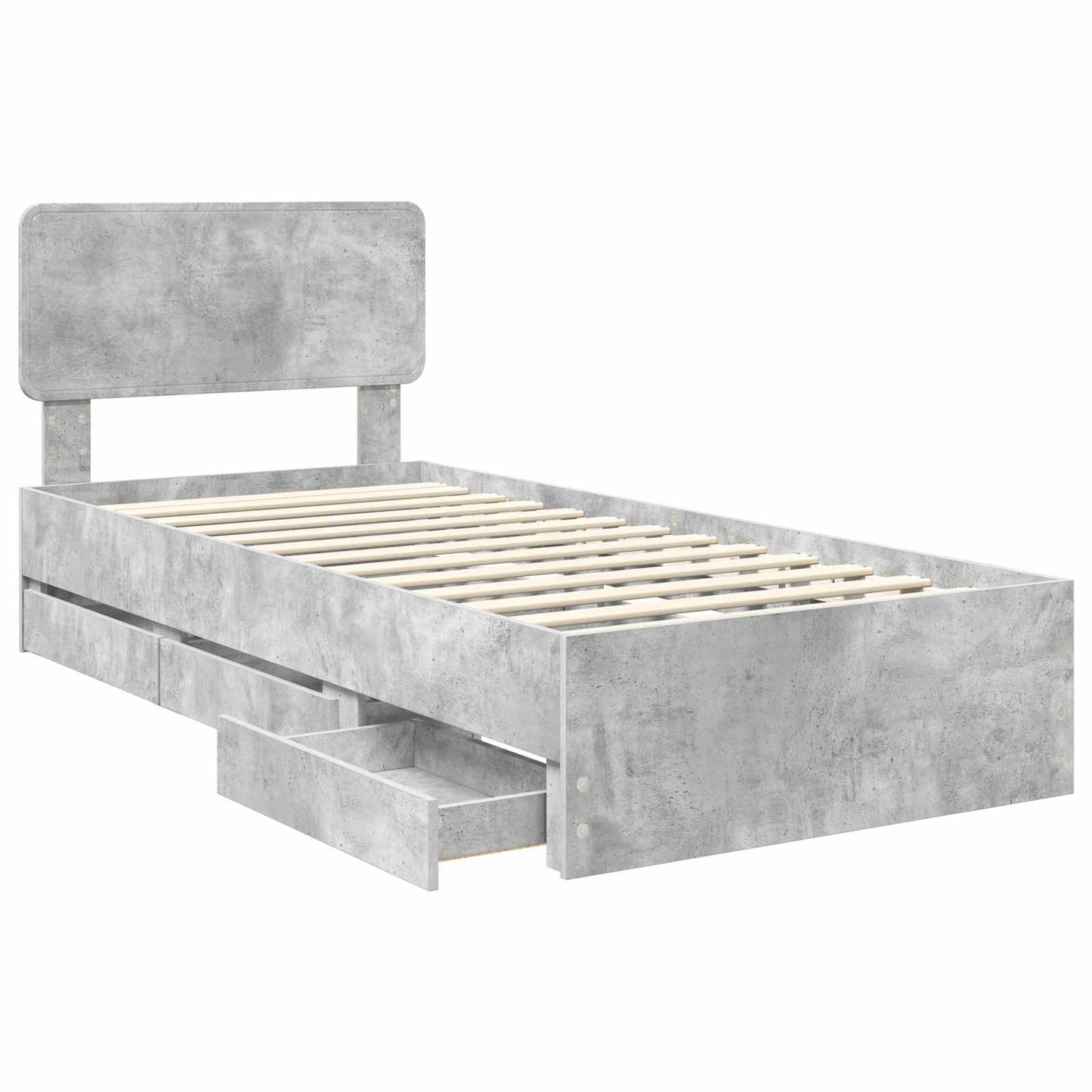 Struttura del letto con testiera Grigio cemento 100 x 200 cm