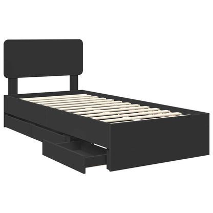 Struttura del letto Nero 90 x 200 cm Legno Ingegnerizzato