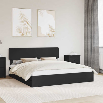 Letto con Contenitore Nero 200 x 200 cm Legno multistrato