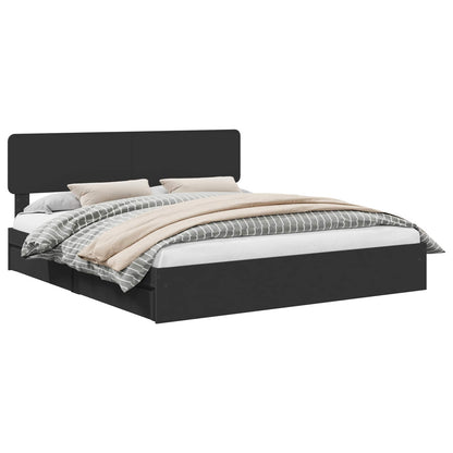 Letto con Contenitore Nero 200 x 200 cm Legno multistrato