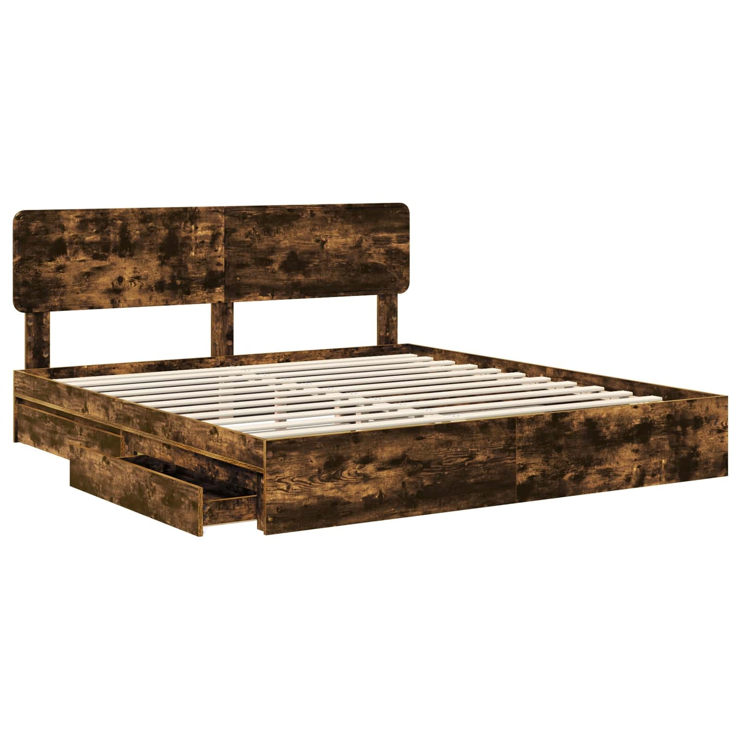 Letto con Contenitore con testiera Rovere fumÃ© 180 x 200 cm