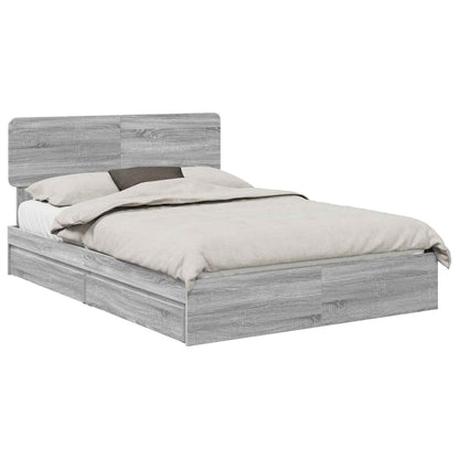 Letto con Contenitore con testiera Grigio Sonoma 160 x 200 cm