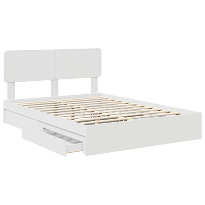 Letto con Contenitore Bianco 140 x 190 cm Legno multistrato