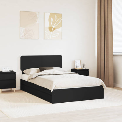 Letto con Contenitore Nero 135 x 190 cm Legno multistrato