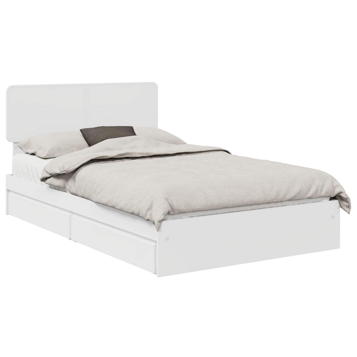 Letto con Contenitore Bianco 120 x 200 cm Legno multistrato