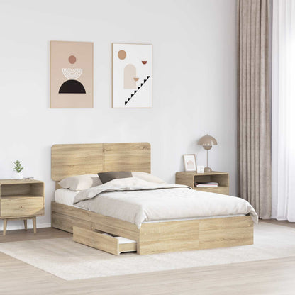 Letto con Contenitore con testiera Rovere Sonoma 120 x 200 cm