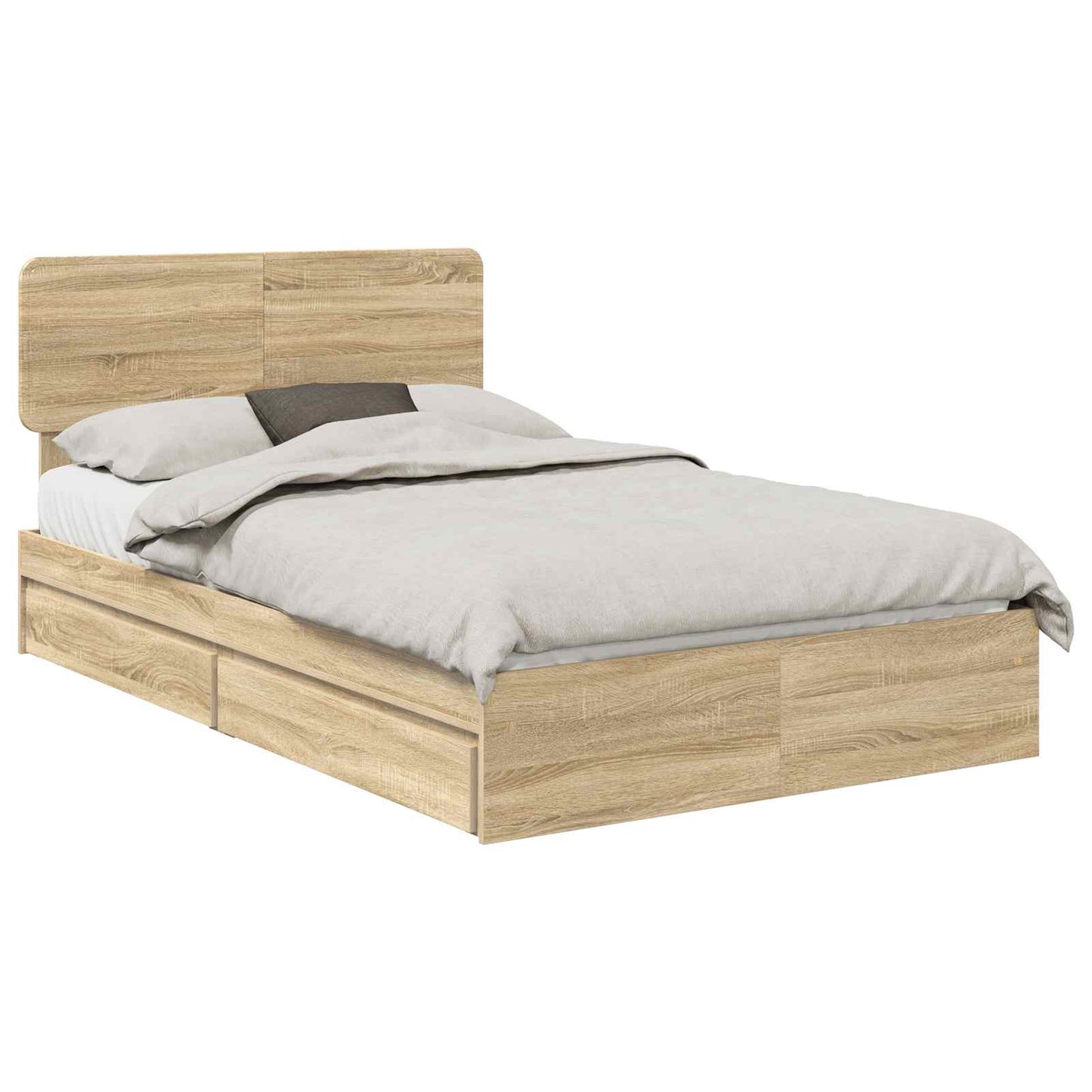Letto con Contenitore con testiera Rovere Sonoma 120 x 200 cm