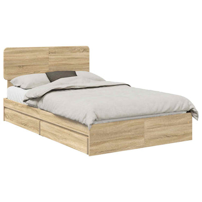 Letto con Contenitore con testiera Rovere Sonoma 120 x 200 cm