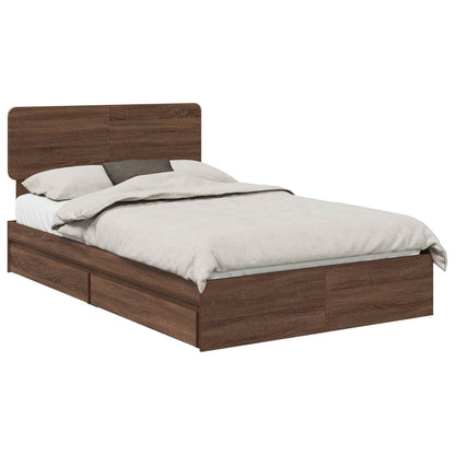 Letto con Contenitore con testiera Rovere Marrone 120 x 200 cm