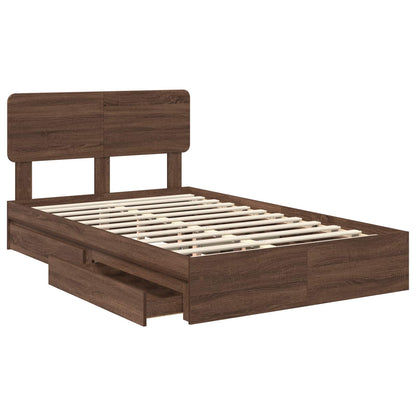 Letto con Contenitore con testiera Rovere Marrone 120 x 200 cm
