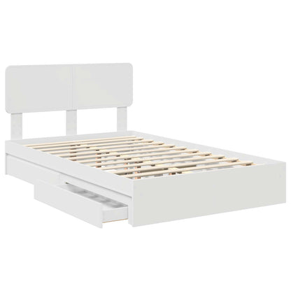 Letto con Contenitore Bianco 120 x 190 cm Legno multistrato