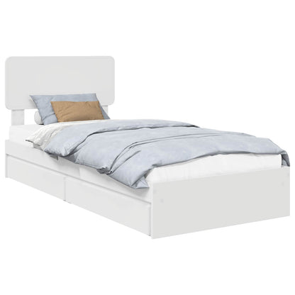 Letto con Contenitore Bianco 90 x 190 cm Legno multistrato