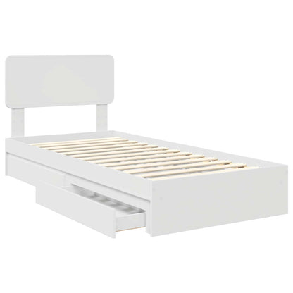 Letto con Contenitore Bianco 75 x 190 cm Legno multistrato