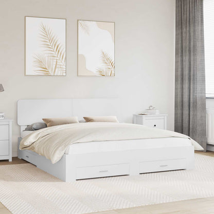 Struttura del letto Bianco 200 x 200 cm Legno multistrato