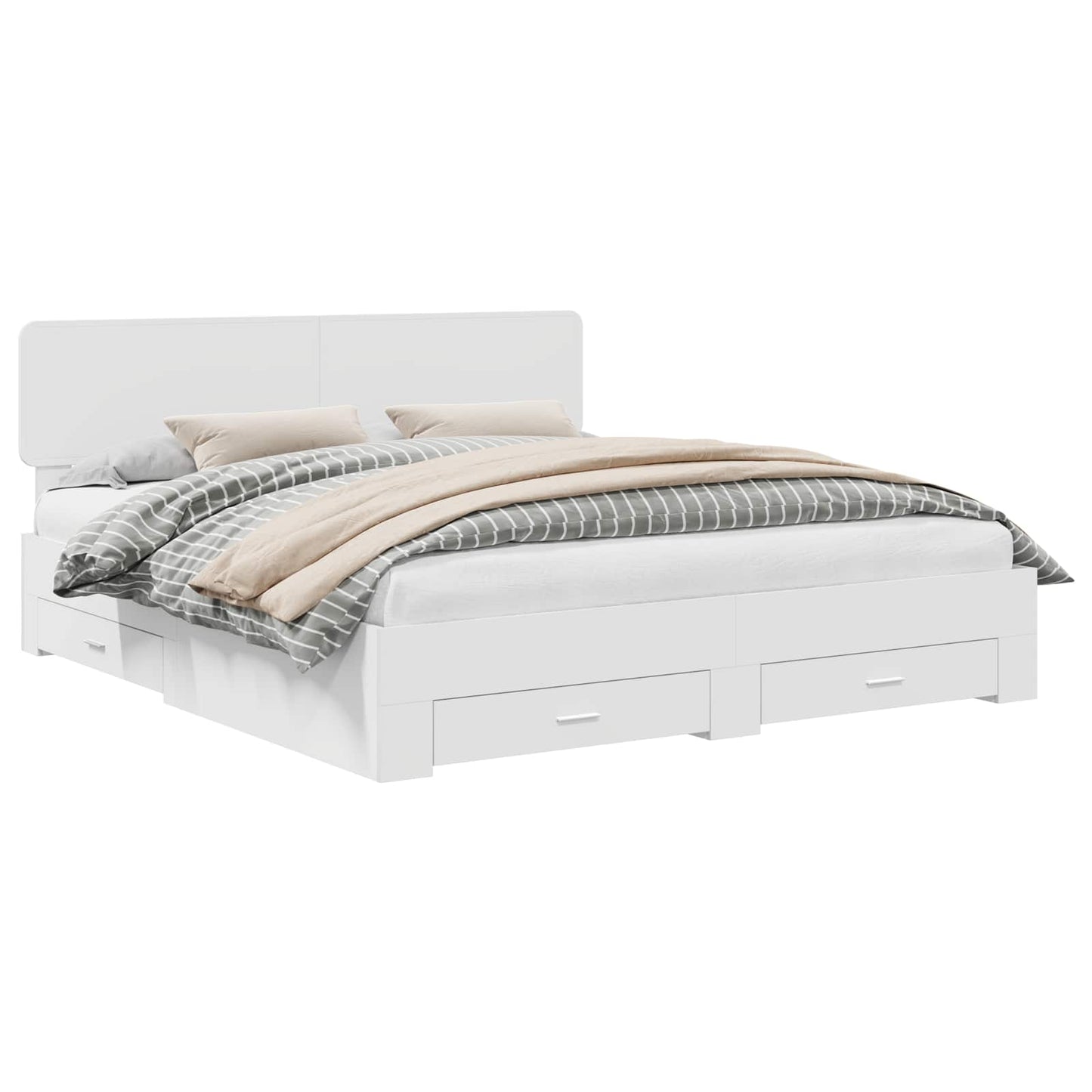 Struttura del letto Bianco 200 x 200 cm Legno multistrato