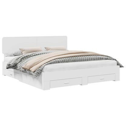 Struttura del letto Bianco 200 x 200 cm Legno multistrato