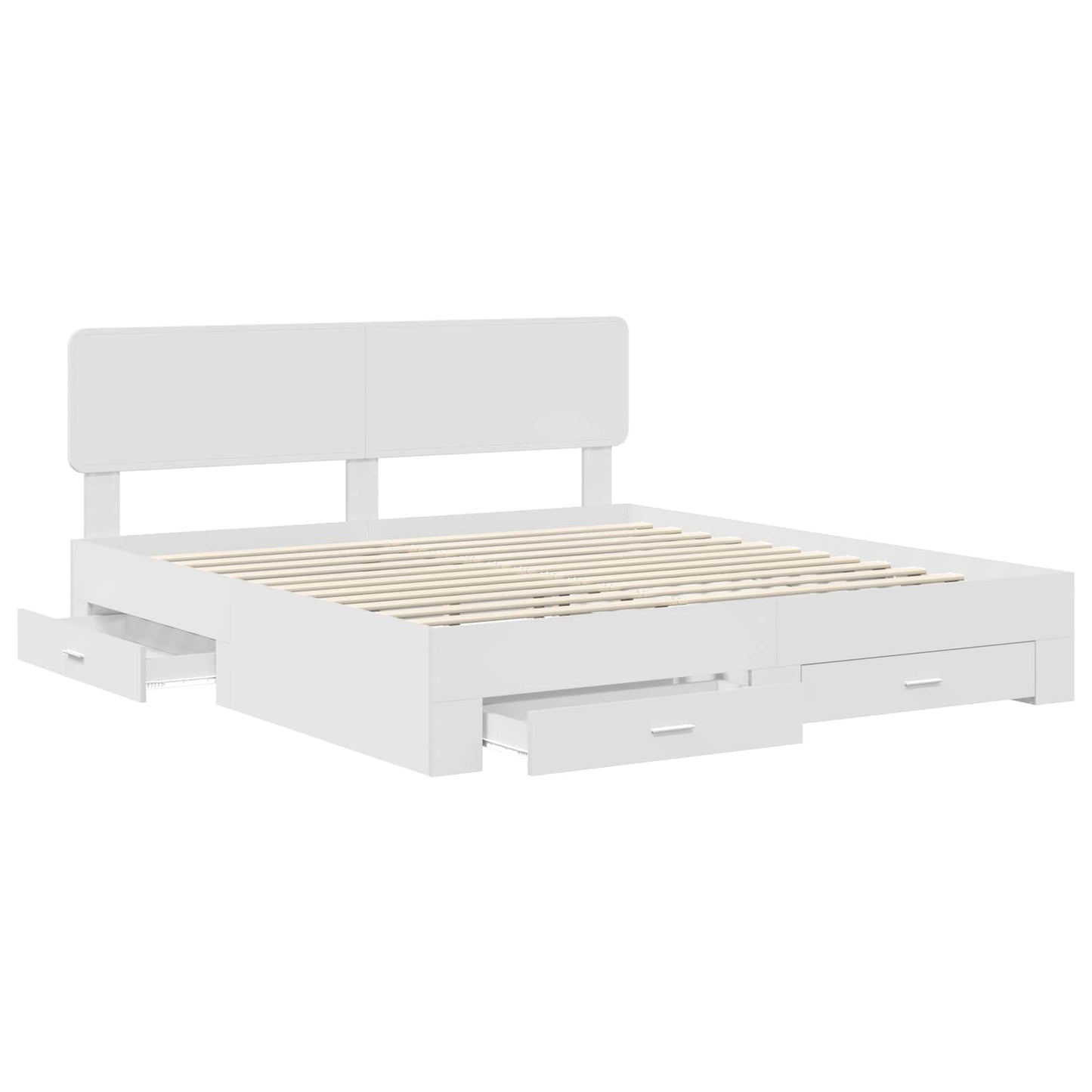 Struttura del letto Bianco 200 x 200 cm Legno multistrato