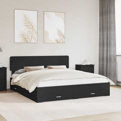Struttura del letto Nero 200 x 200 cm Legno multistrato