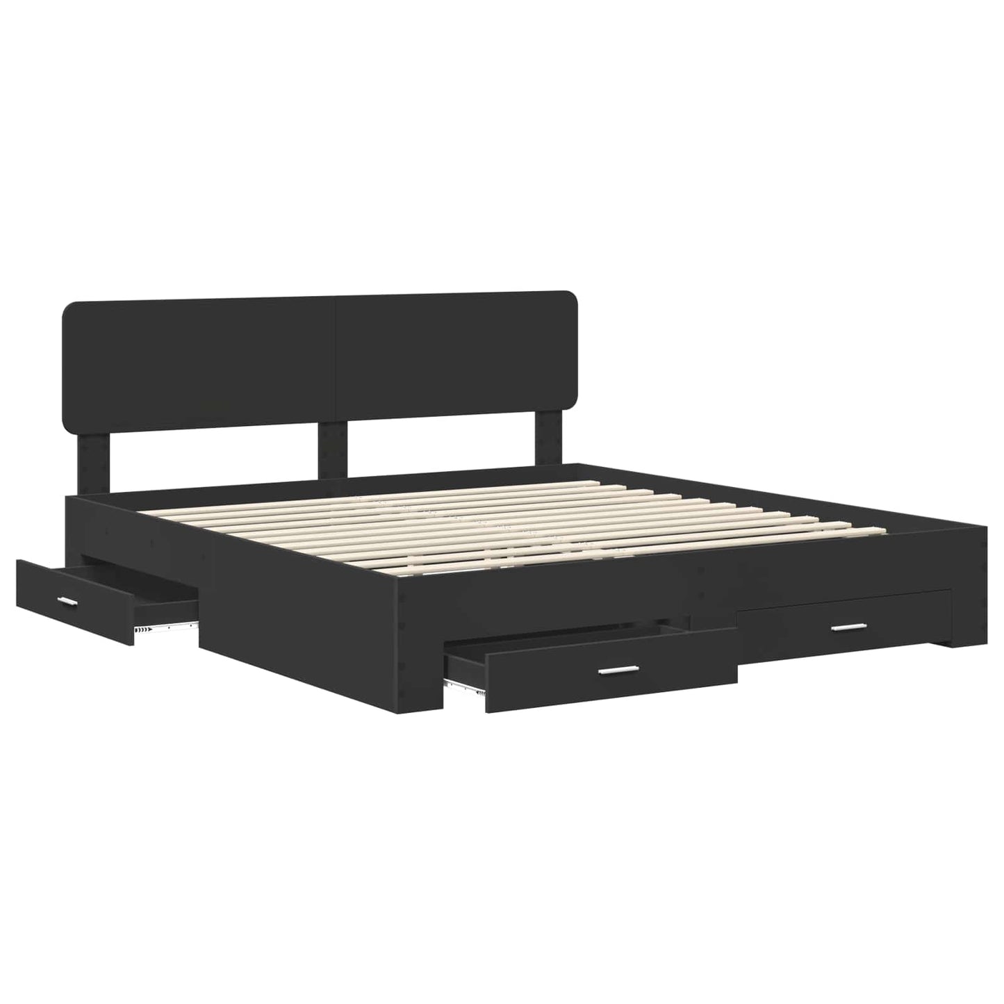 Struttura del letto Nero 200 x 200 cm Legno multistrato