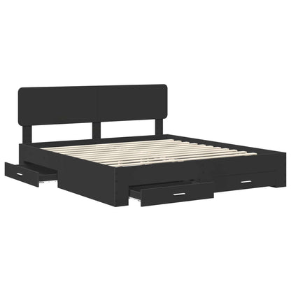 Struttura del letto Nero 200 x 200 cm Legno multistrato