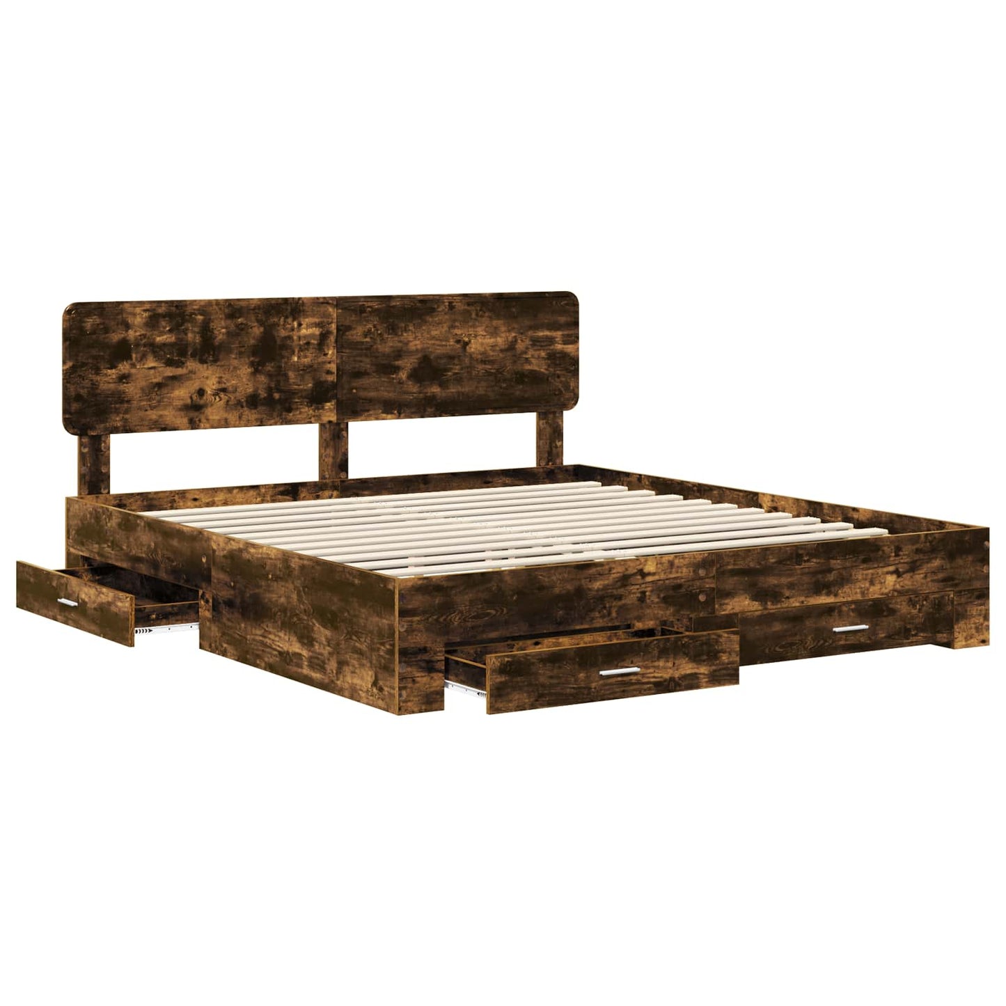 Struttura del letto Rovere fumÃ© 200 x 200 cm Legno multistrato