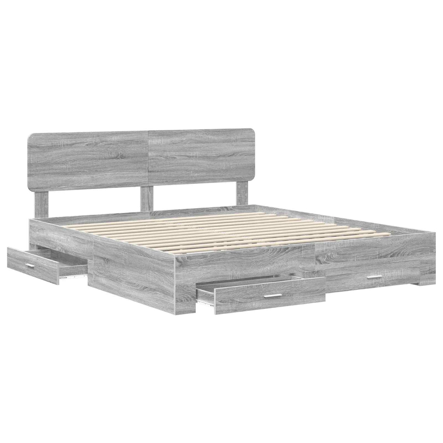 Struttura del letto con testiera Grigio Sonoma 200 x 200 cm
