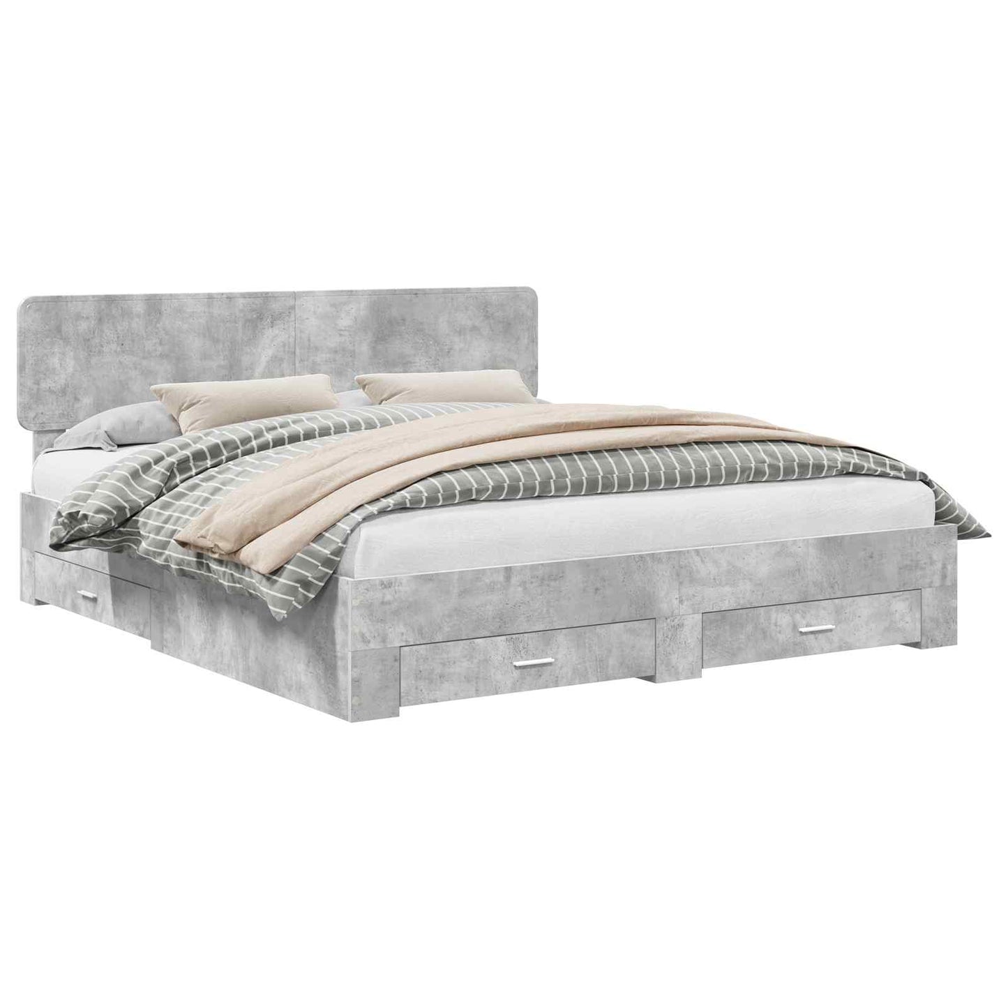 Struttura del letto con testiera Grigio cemento 180 x 200 cm