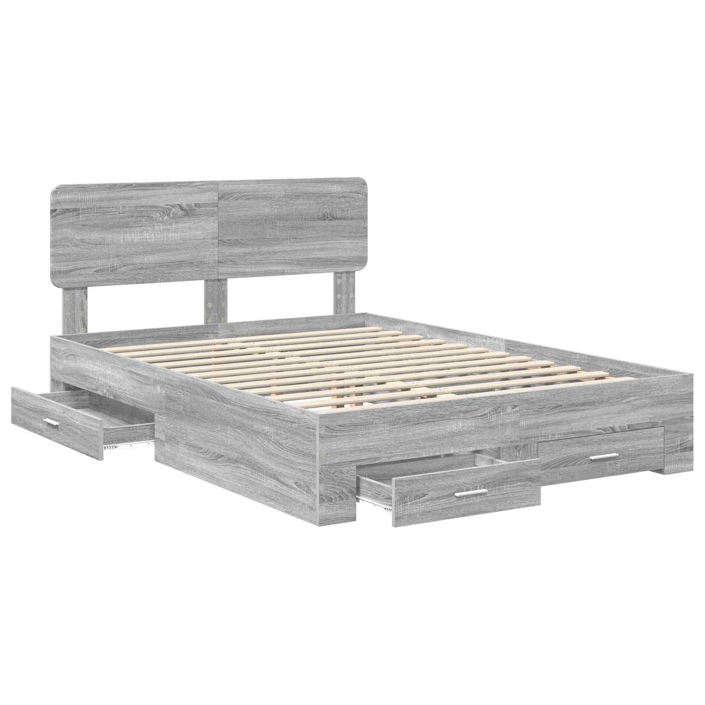 Struttura del letto con testiera Grigio Sonoma 160 x 200 cm