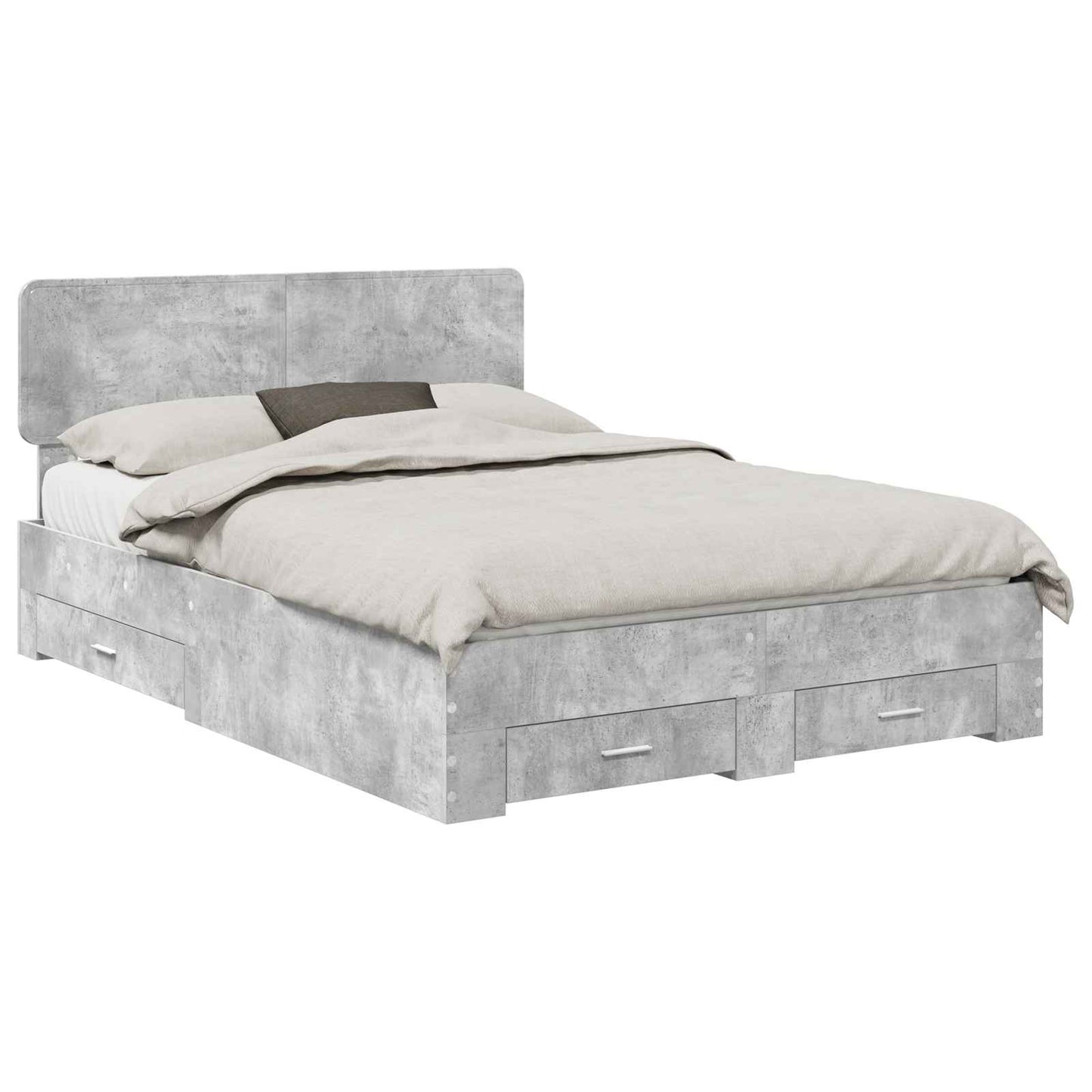 Struttura del letto con testiera Grigio cemento 150 x 200 cm