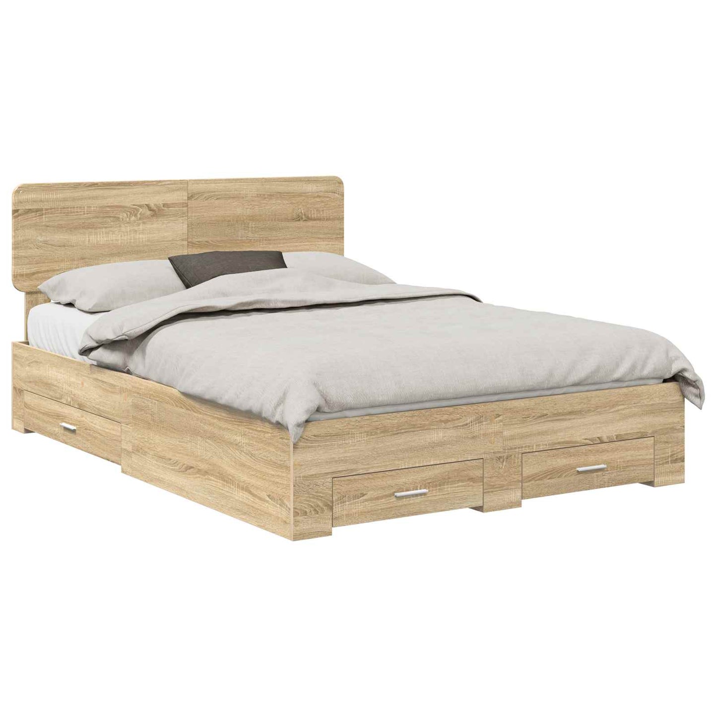 Struttura del letto con testiera Rovere Sonoma 140 x 190 cm