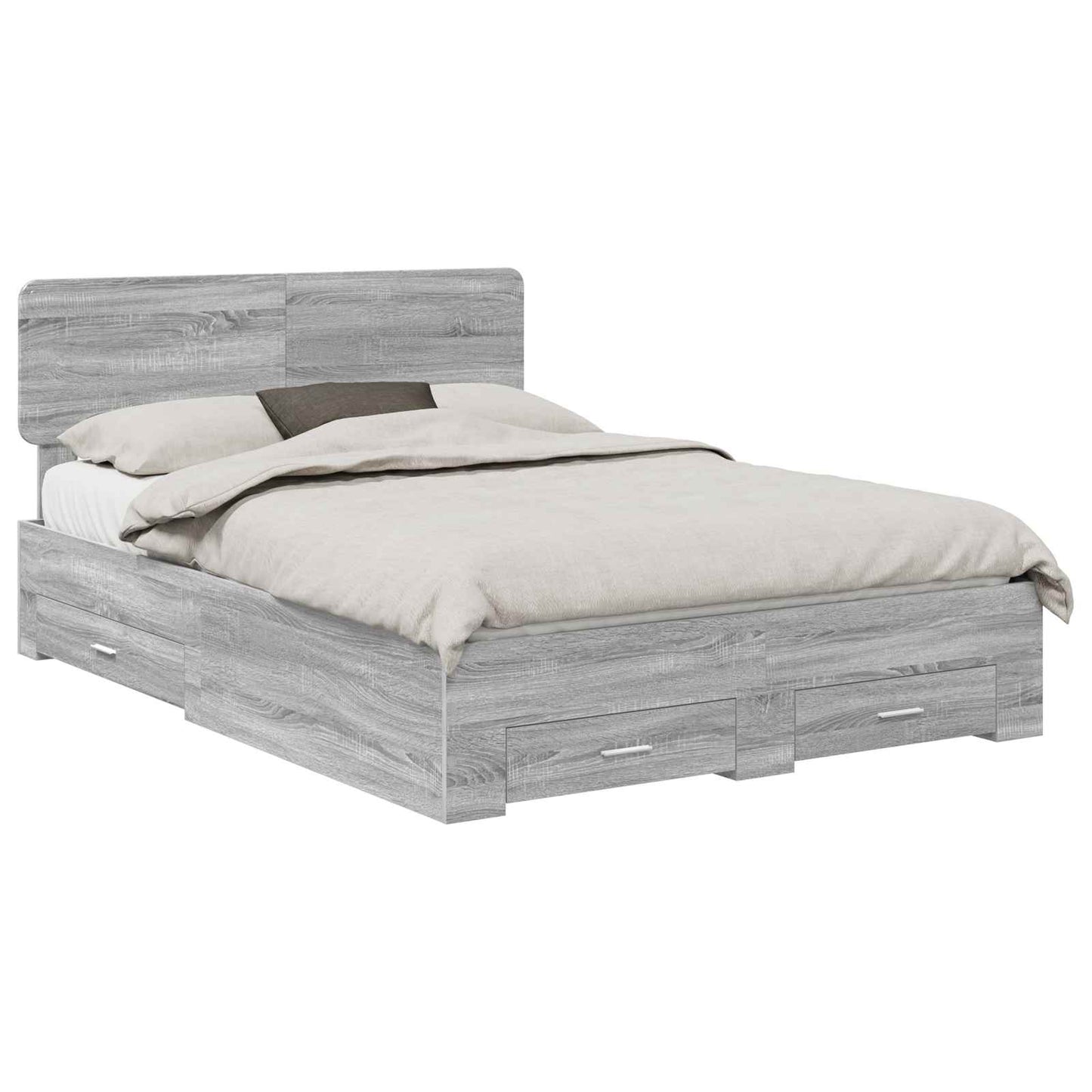 Struttura del letto con testiera Grigio Sonoma 140 x 190 cm