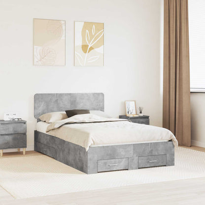 Struttura del letto con testiera Grigio cemento 120 x 190 cm