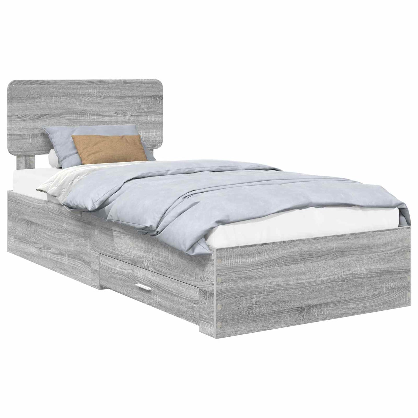 Struttura del letto con testiera Grigio Sonoma 100 x 200 cm