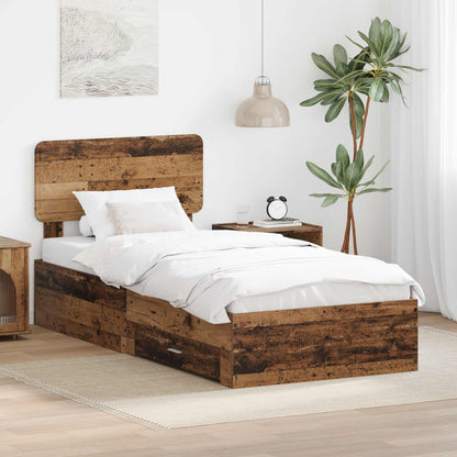 Struttura del letto Legno vecchio 90 x 200 cm Legno multistrato