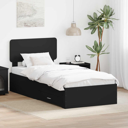 Struttura del letto Nero 75 x 190 cm Legno multistrato