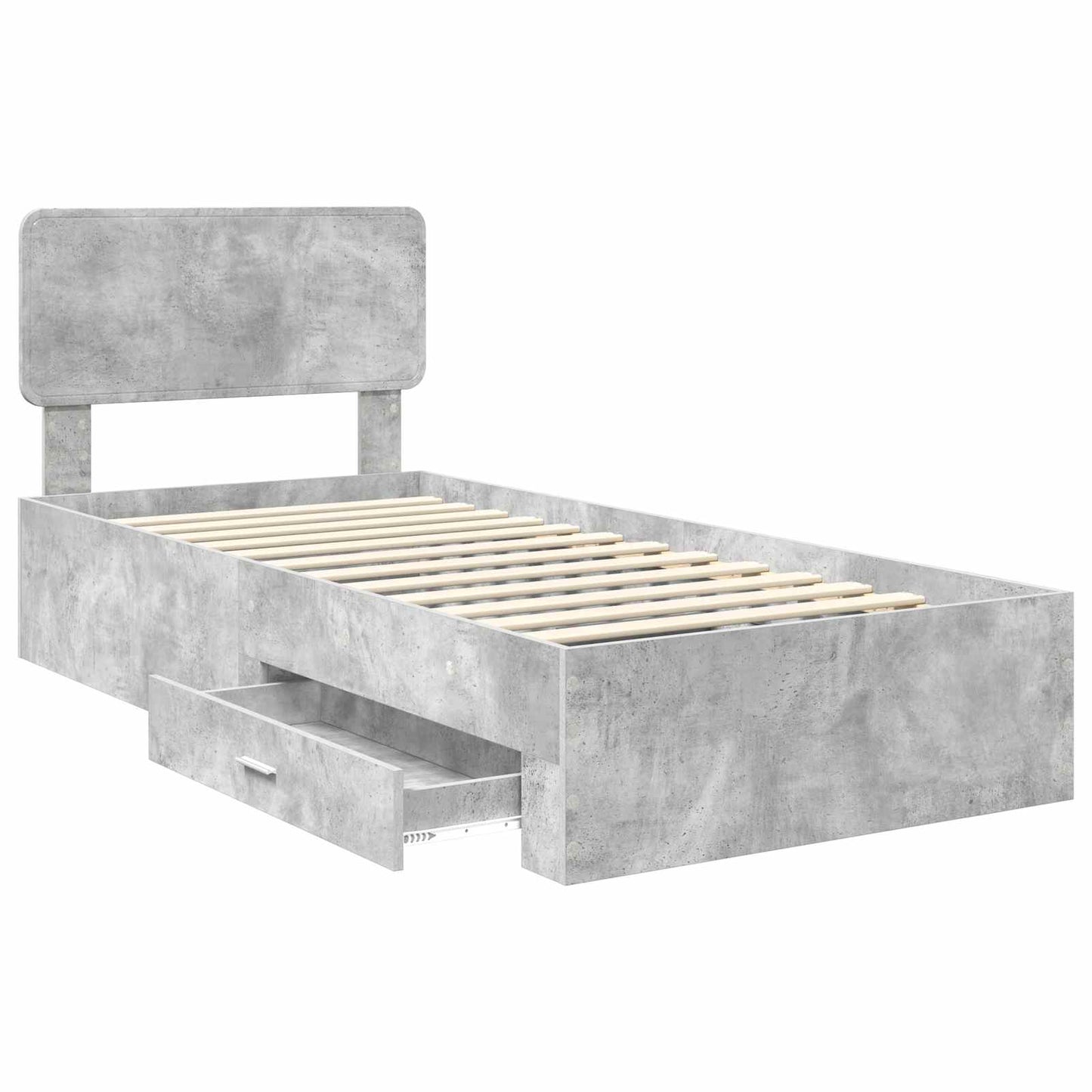 Struttura del letto con testiera Grigio cemento 70 x 190 cm