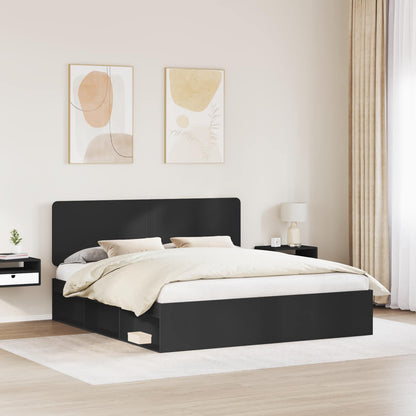 Struttura del letto Nero 200 x 200 cm Pino massello