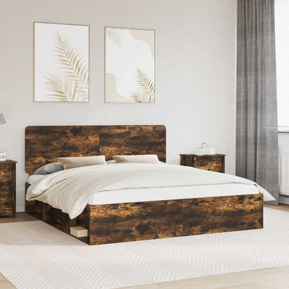 Struttura del letto Rovere fumÃ© 200 x 200 cm Pino massello